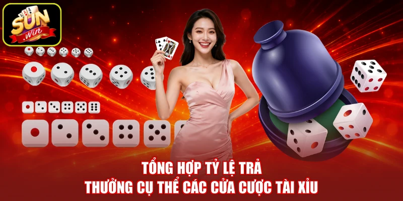 Tổng hợp tỷ lệ trả thưởng cụ thể các cửa cược tài xỉu